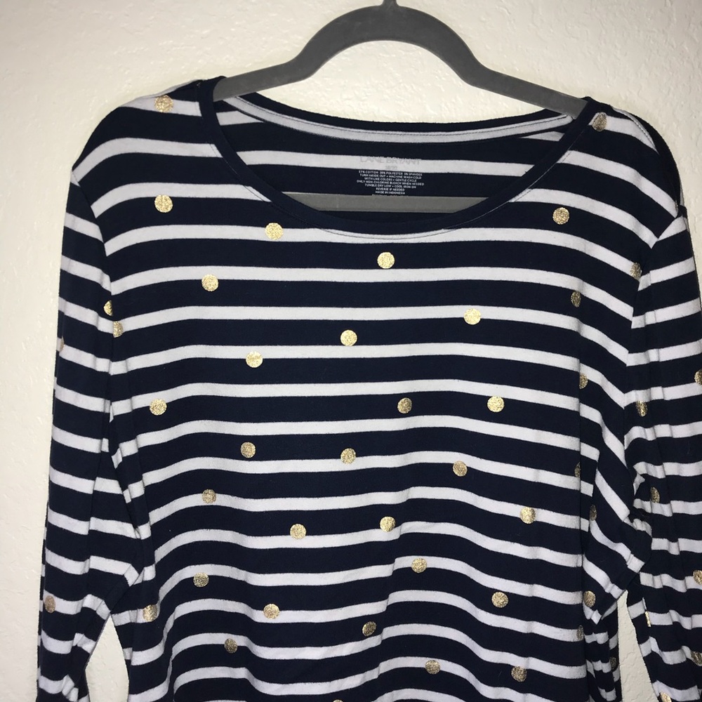 Lane Bryant Stripes & Sparkle L/S Top 18/20 GUC - Picture 2 of 5
